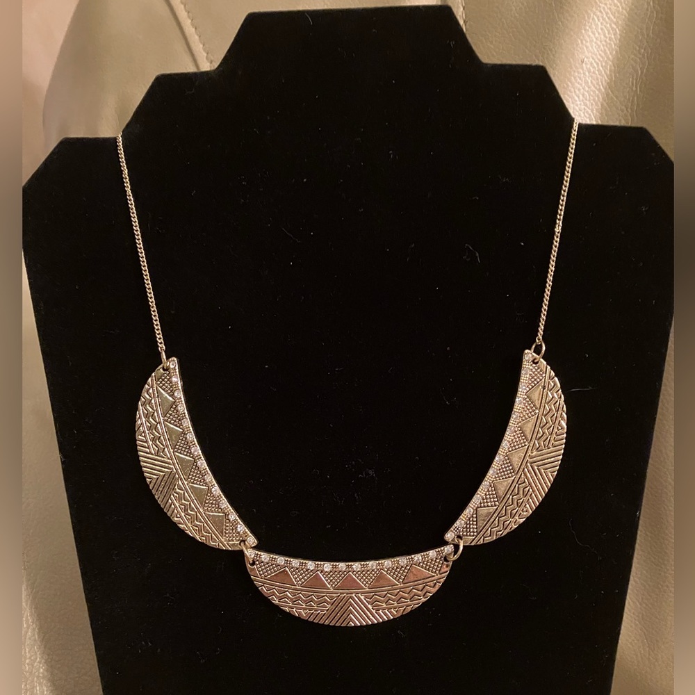 Gold tone Aztec short necklace